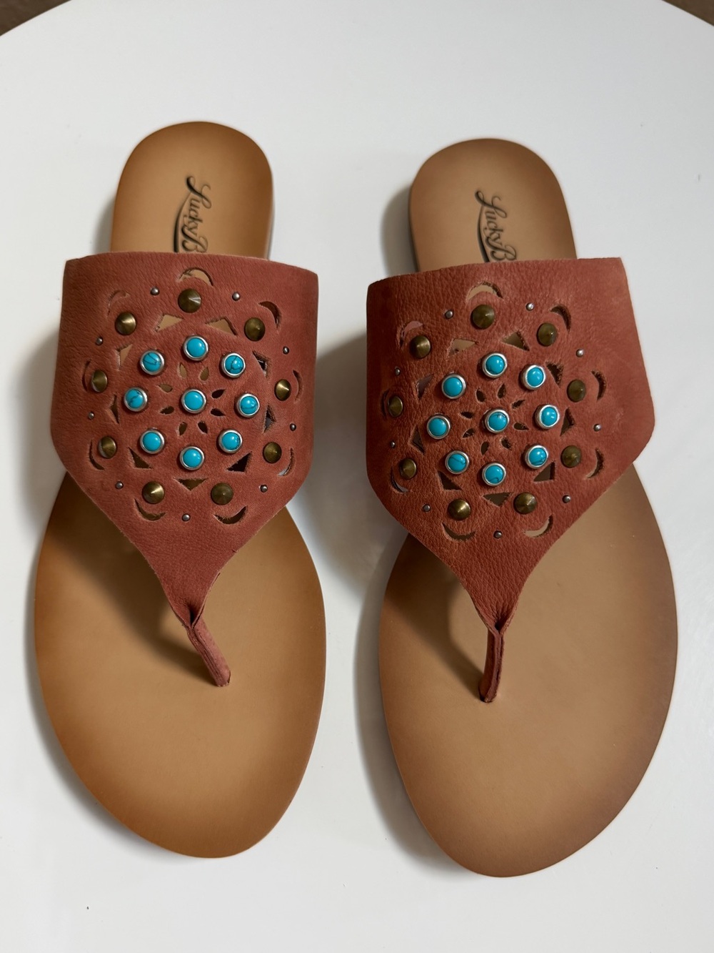Lucky Brand Leather Turquoise style 8.5 sandal